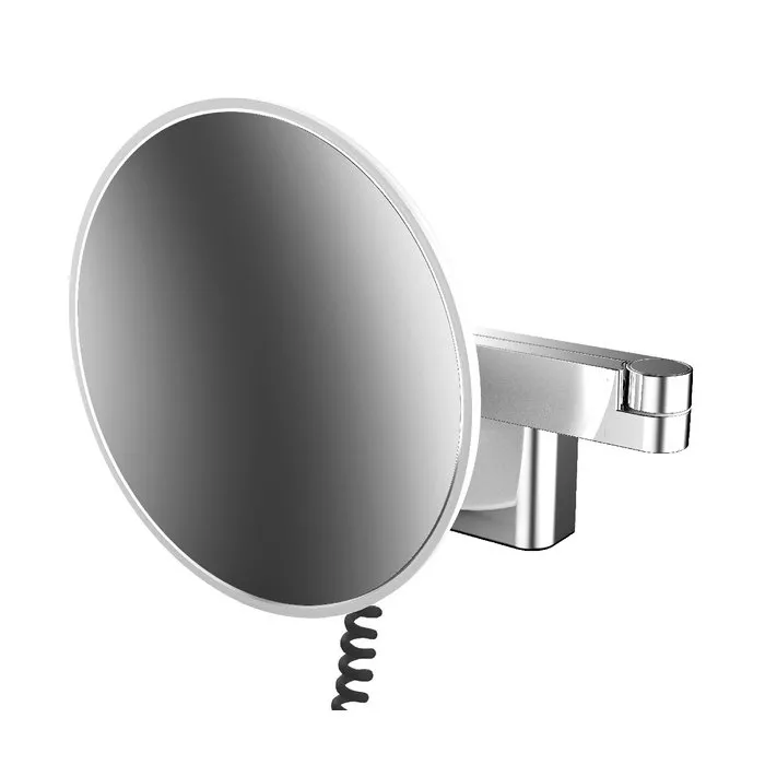 Emco Evo Косметическое зеркало, LED, Ø209mm, 2-колено, шнур, 5x увелич., цвет хром