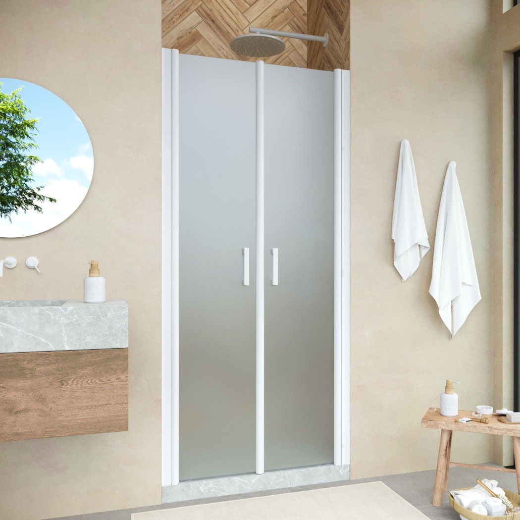 

Душевая дверь в нишу Vegas Glass E2P Novo 75 01 10 профиль белый глянцевый, стекло сатин