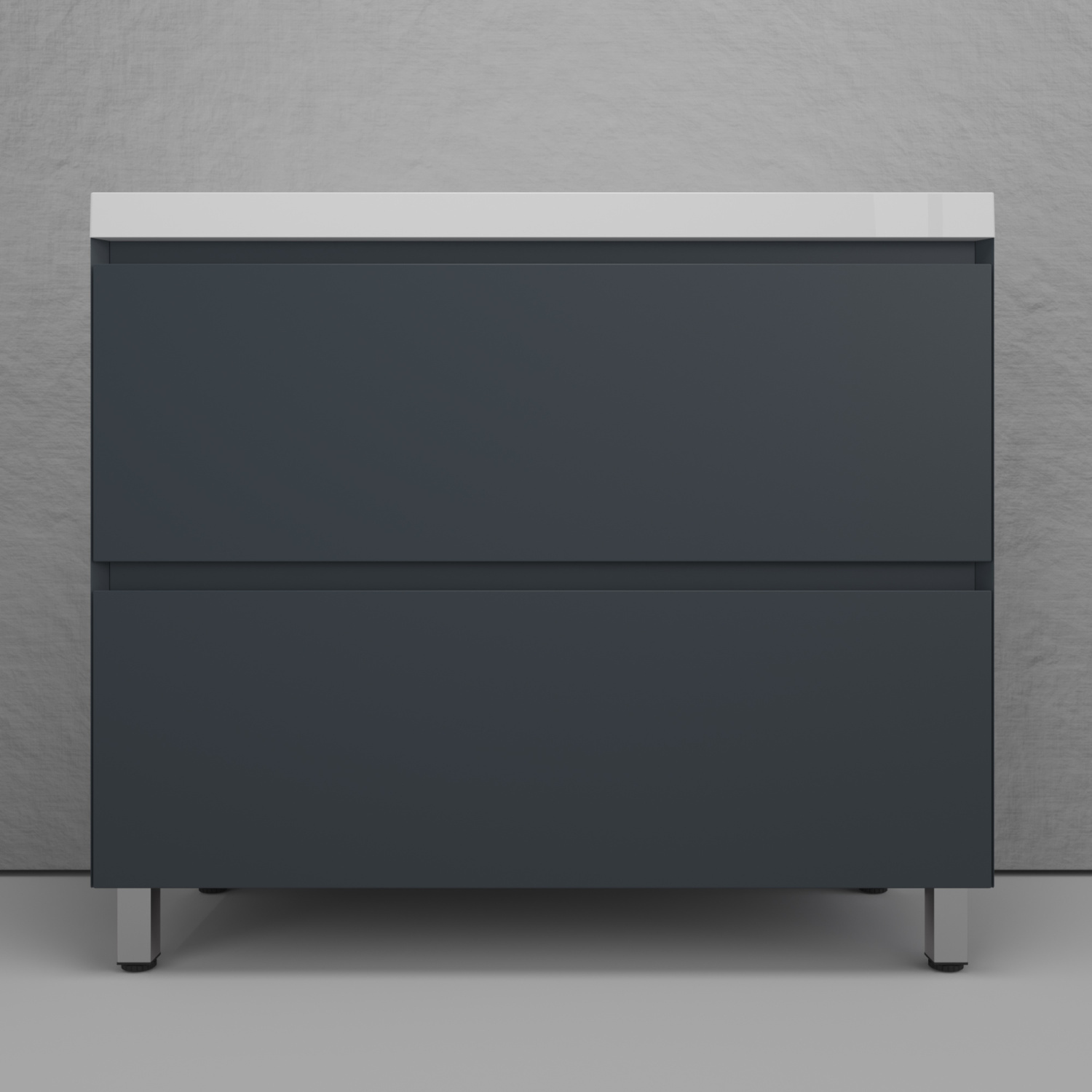 Тумба напольная Манхэттен 100 ЭМАЛЬ под раковину ASTI 2 ящика PLUS графит 23040₽