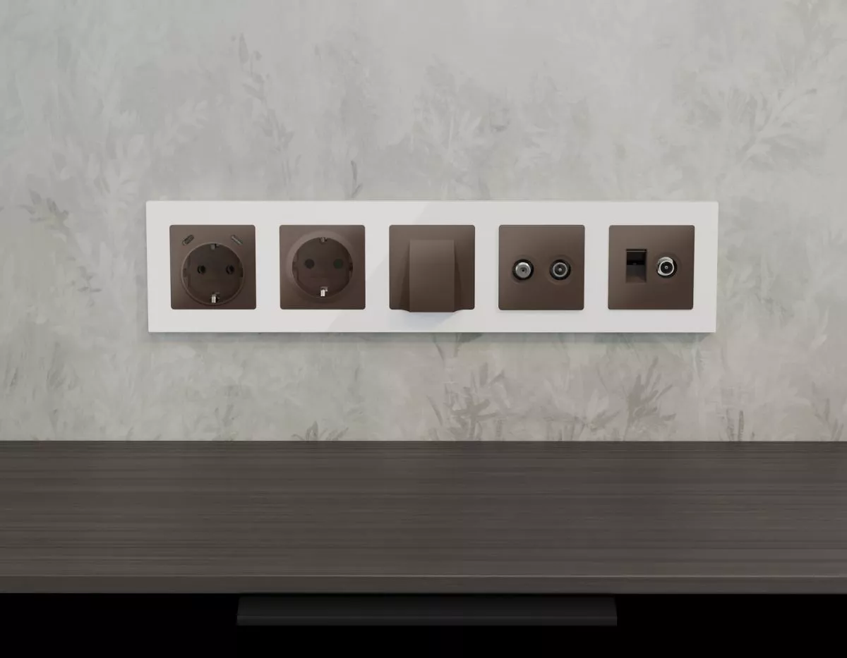 

Комплект мех-ма розетки компьютерной + TV оконечной RJ-45 с автоматической защитной шторкой Alfa Темная бронза матовый Ambrella Volt MA642510 (AP6425, VM195)