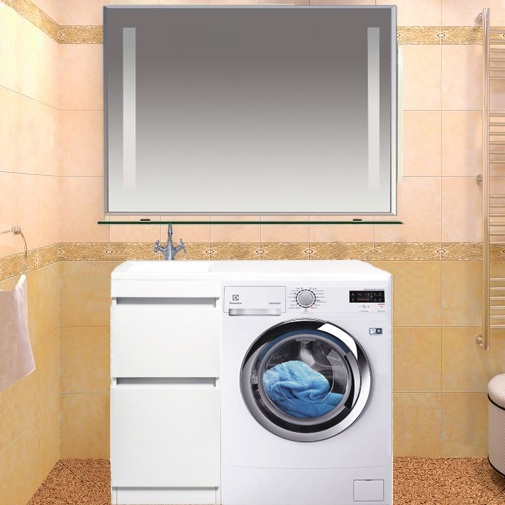 

Тумба с раковиной Style Line Даллас 100 Люкс Plus напольная, белая, эмаль L