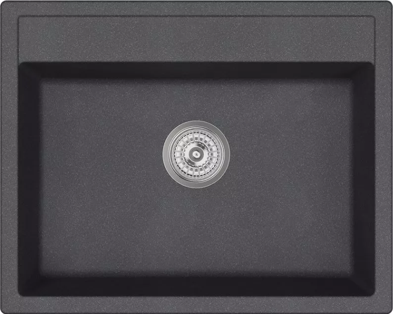 

Мойка кухонная Domaci Солерно EMQ-1640.Q черная, 58х38 см, прямоугольная, встраиваемая, кварцевая