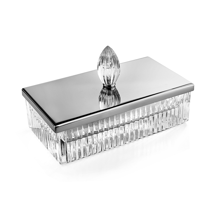 3SCElegance Crystal Контейнер универсальный с крышкой 23хh17х125 см хрусталь прозрачныйлатунь цвет Хром 93965₽