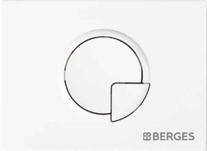 Кнопка смыва Berges Wasserhaus Novum R1 белый, глянец 040021 - фото 1