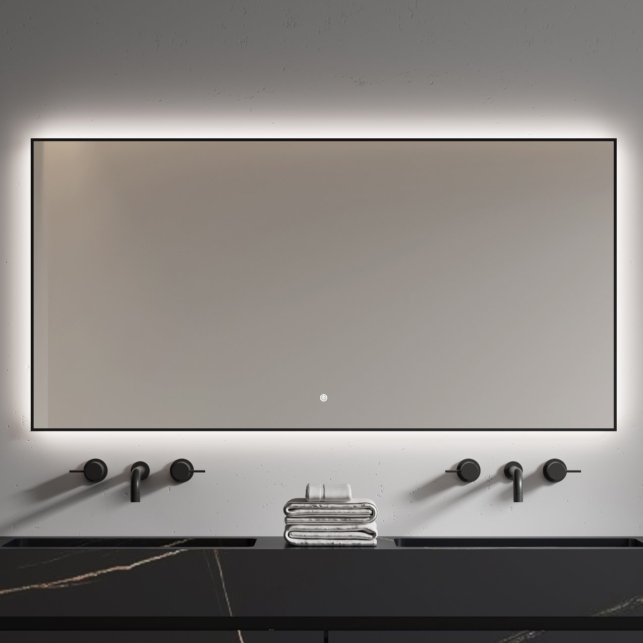 

Зеркало Armadi Art 543-140 70 с подсветкой, диммером, с антизапотевателем, матовый графит