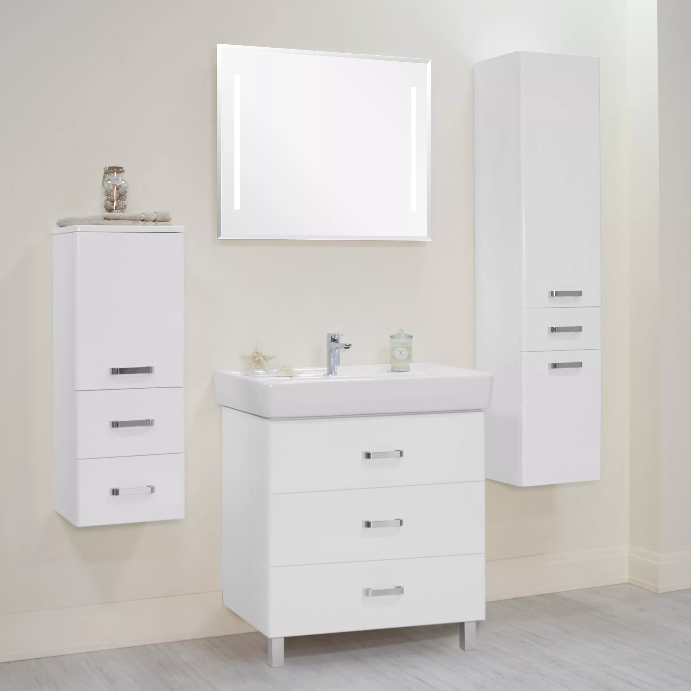 Мебель для ванной Акватон Америна М 80 белая, размер 81.5, цвет белый - фото 1