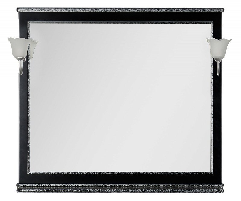 Зеркало Aquanet Валенса 110 черный краколет, серебро 180296 - фото 1