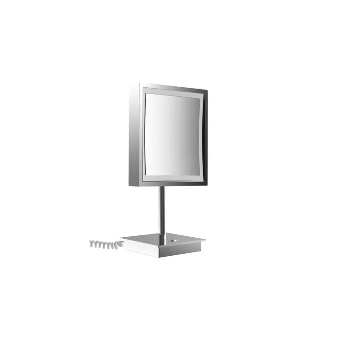 Emco Pure Косметическое зеркало, LED, 203x203mm, настольный, 3x увелич., цвет хром
