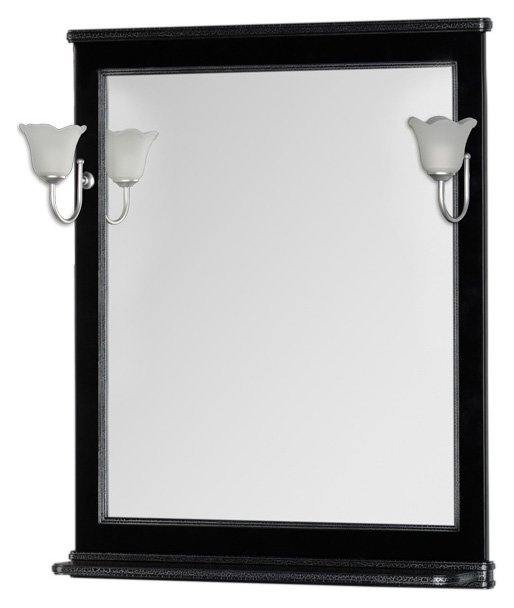 Зеркало Aquanet Валенса 80 черный краколет, серебро 180299 - фото 1