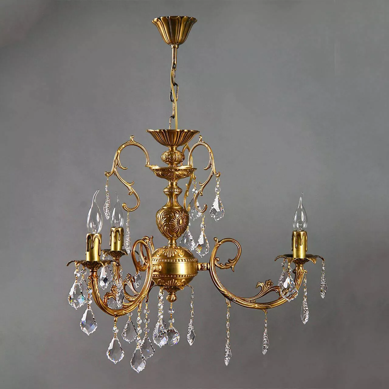 

Подвесная люстра Ambiente Alicante 8888/3 AB Leaf Crystal