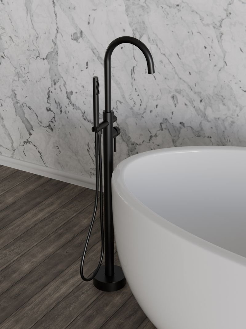 

Смеситель для ванны напольный Knotlor SS-27/BL, черный