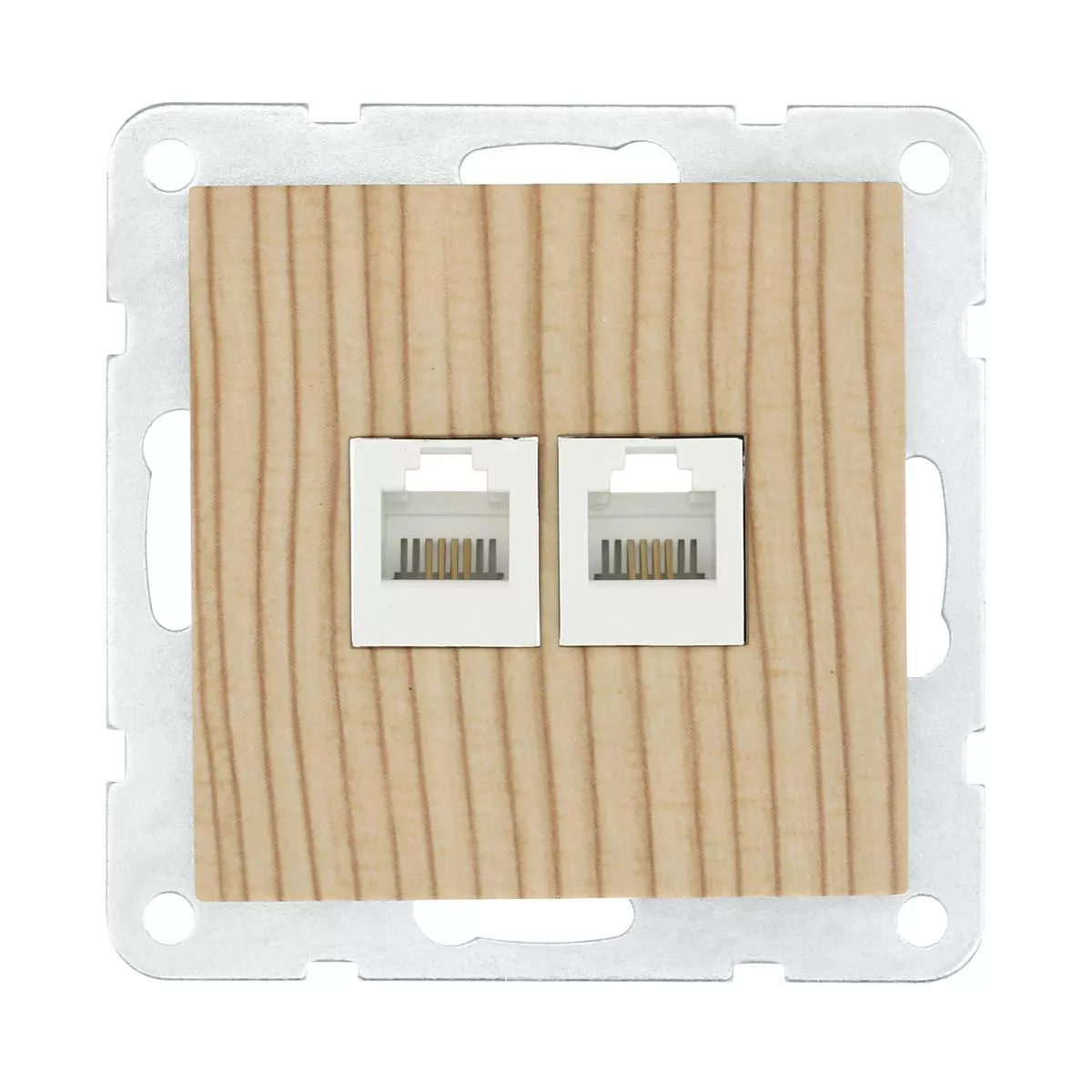 

Розетка LK Studio компьютерная 2хRJ-45 кат. 5е с накладкой (сосна) LK60 866225-1