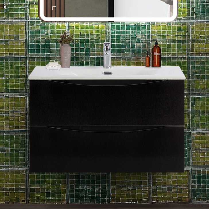 

Тумба под раковину без столешницы BelBagno Marino-cer-n 80 подвесная, nero lucido