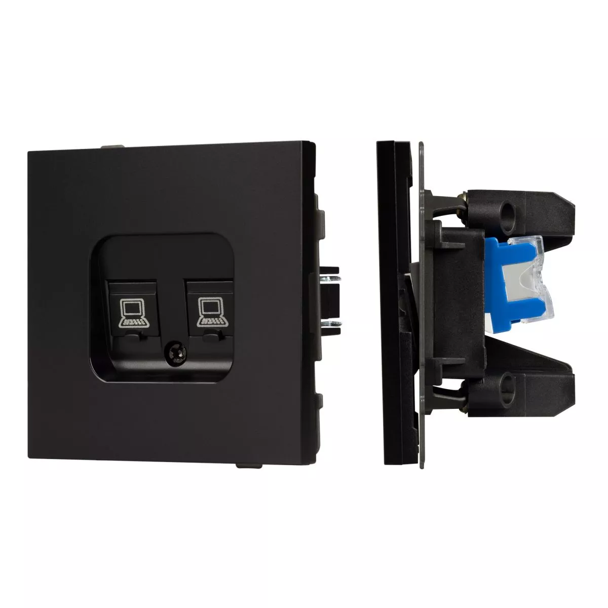 

Механизм компьютерной розетки двойной Arlight SCT-TENDO-MPC2-PL-BK (RJ-45, CAT6) 054101