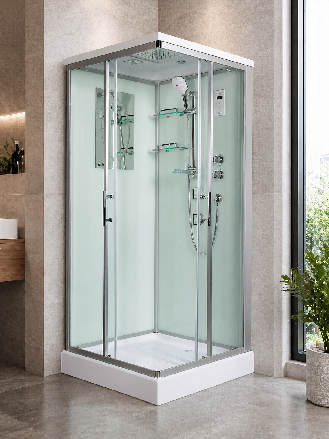Душевая кабина Weltwasser WW500 Laine 804 80х80 10000003267 профиль хром, стекло прозрачное