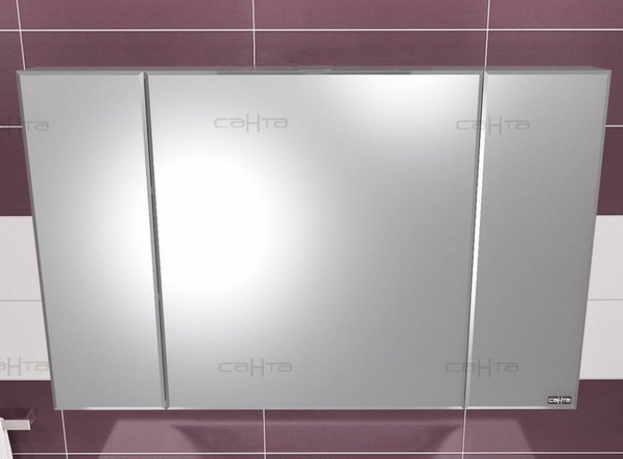 Купить Зеркало-шкаф Санта Стандарт 116.7 см (113019), шкаф-зеркало, белый