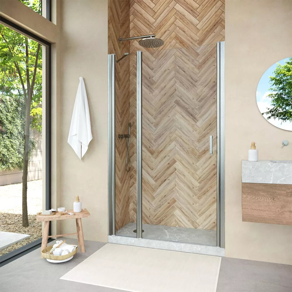 

Душевая дверь в нишу Vegas Glass EP-F-1 Novo 105 04 01 L профиль никель, стекло прозрачное