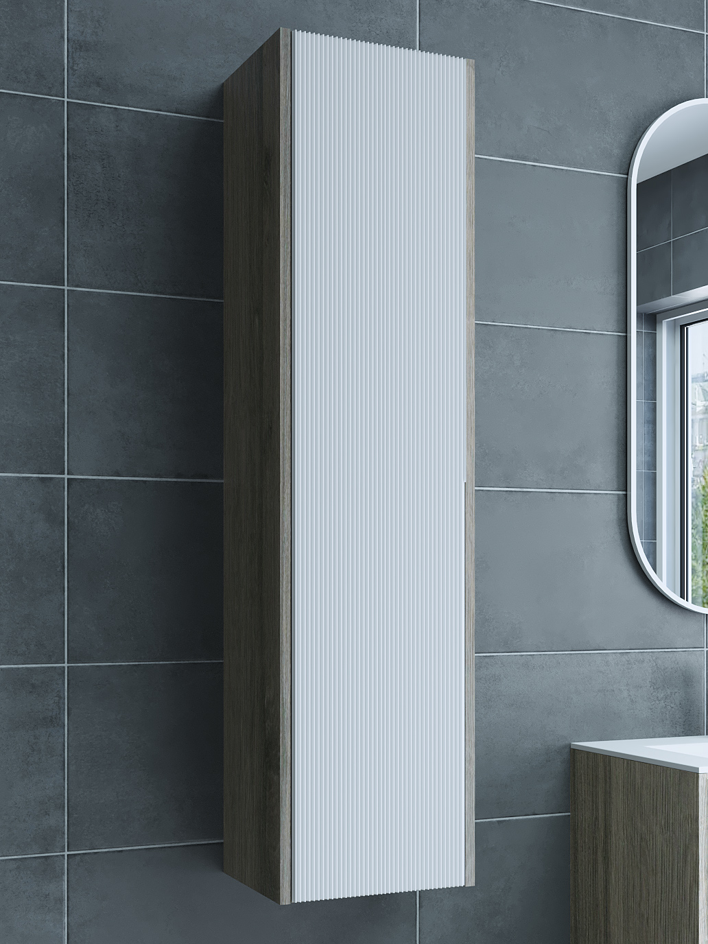 

Шкаф-пенал для ванной Sanflor Диана дуб шерман, белый