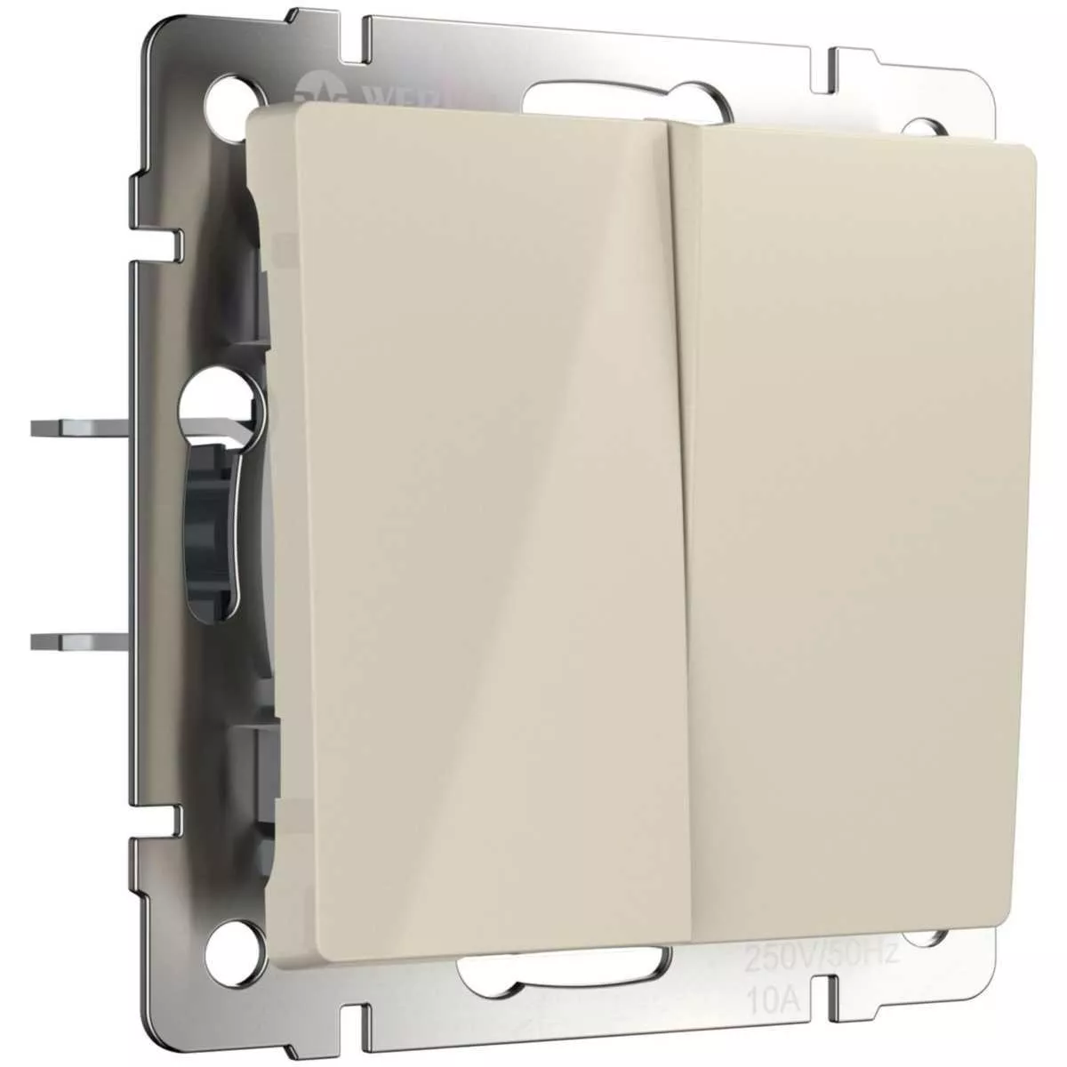 

Выключатель двухклавишный с самовозвратом Werkel слоновая кость W1122403 4690389192326