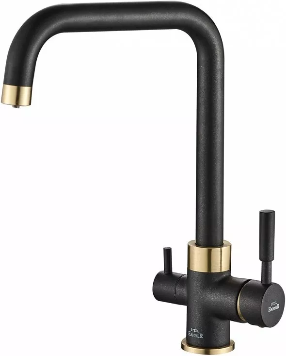 

Смеситель для кухни Steel Hammer SH 715 BLACK BR с подключением к фильтру черный, бронза