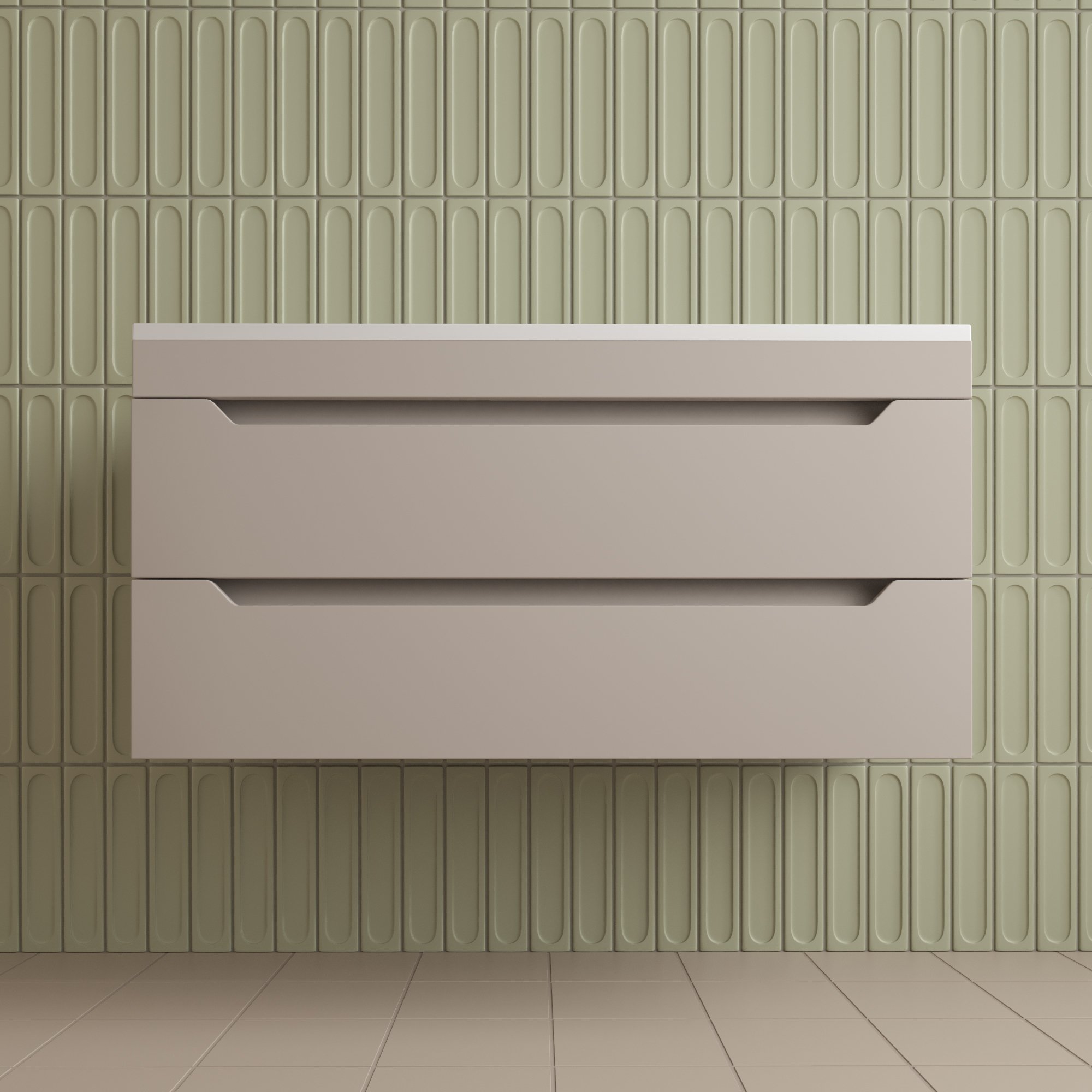 

Тумба подвесная "Остин" под раковину Фортуна 100 2 ящ крем эмаль PLUS