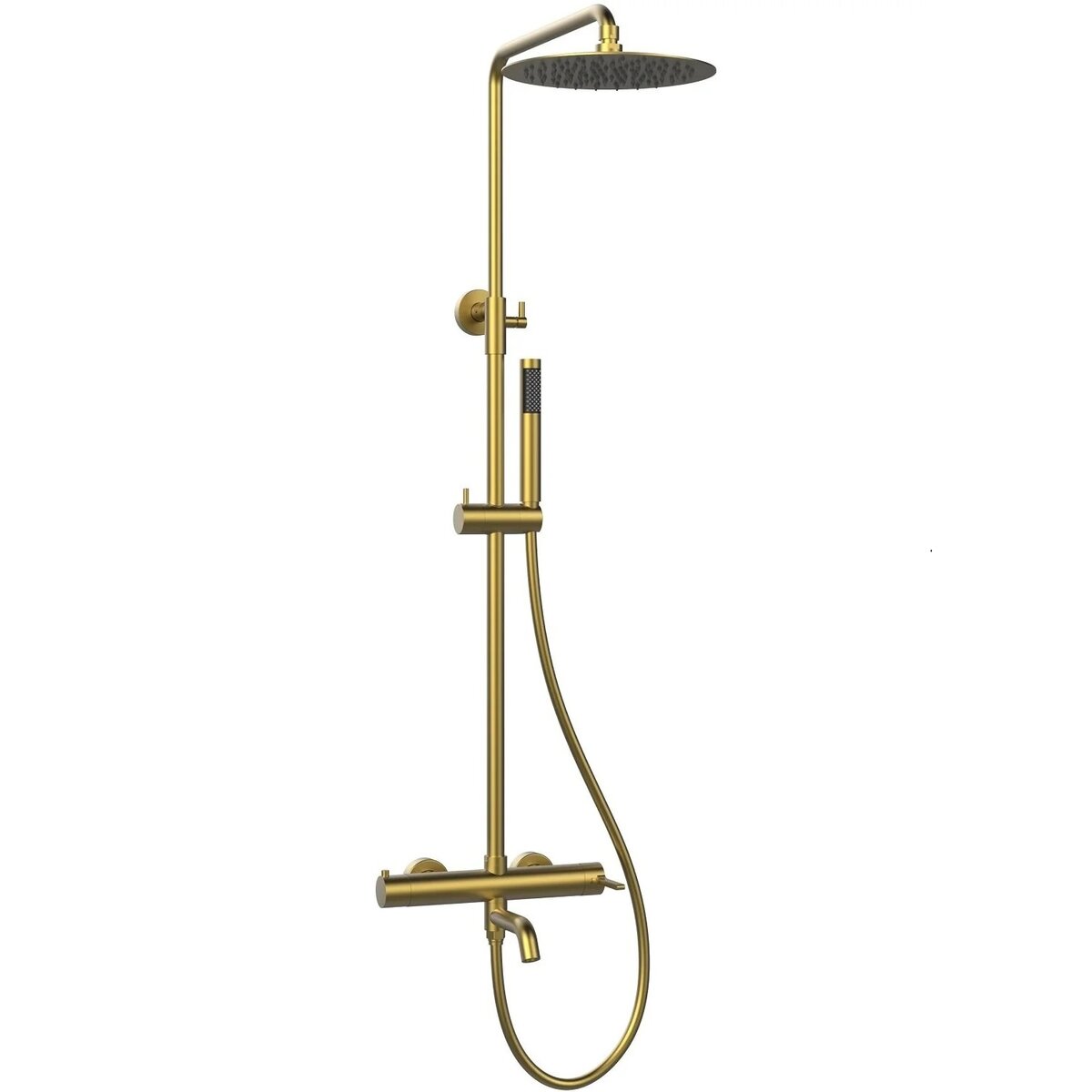 Душевая стойка Вилла (Villa) VSFS-1VL1BG с изливом, 25см верх. душ из нерж. стали, брашированное золото,,, шт