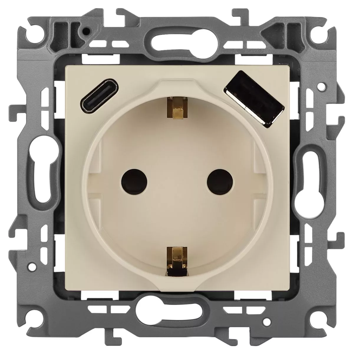 

Розетка со шторками с USB type-A+C Эра 12-4108-02 Б0067731
