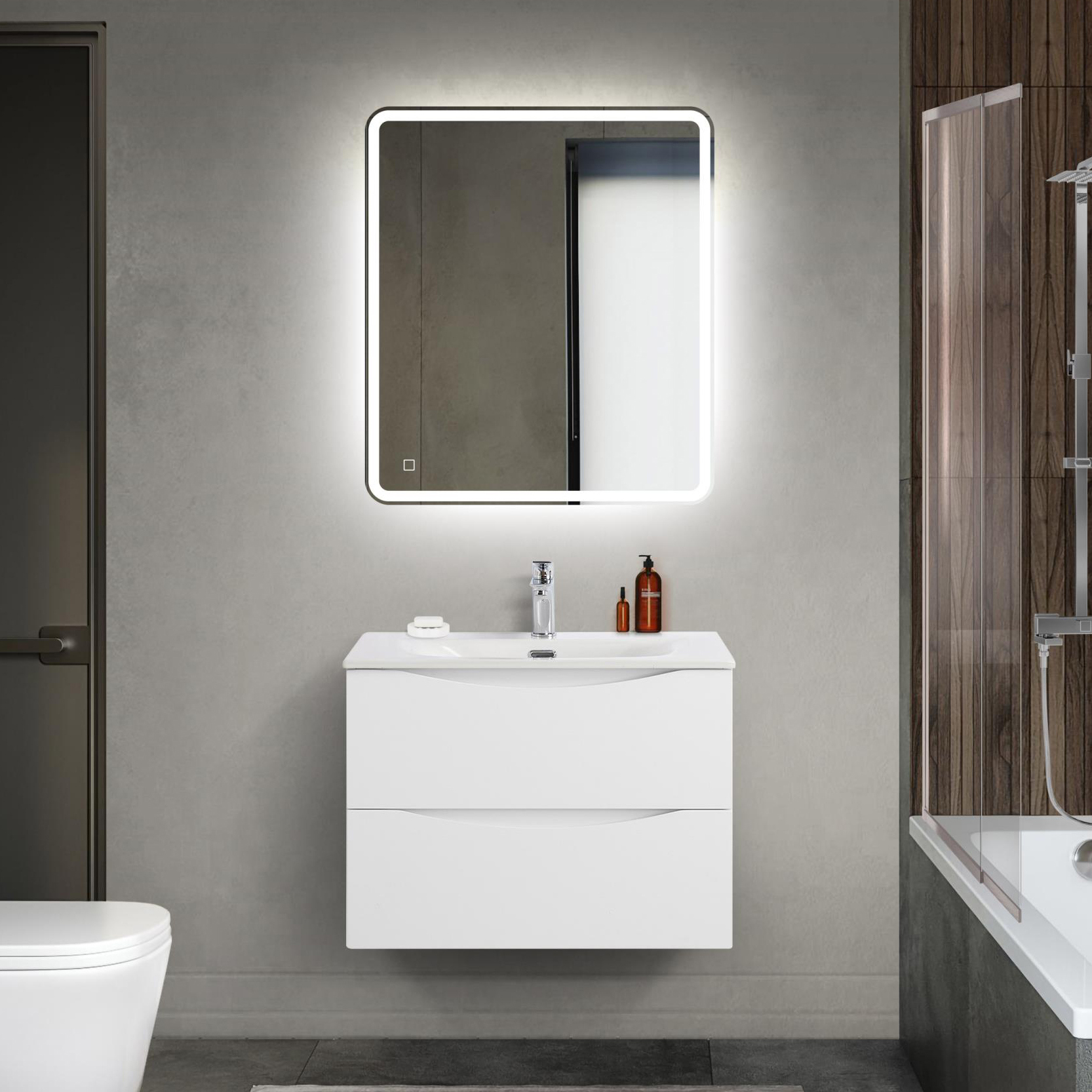 

Мебель для ванной комнаты BelBagno Marino-cer-mini 70 подвесная, bianco lucido