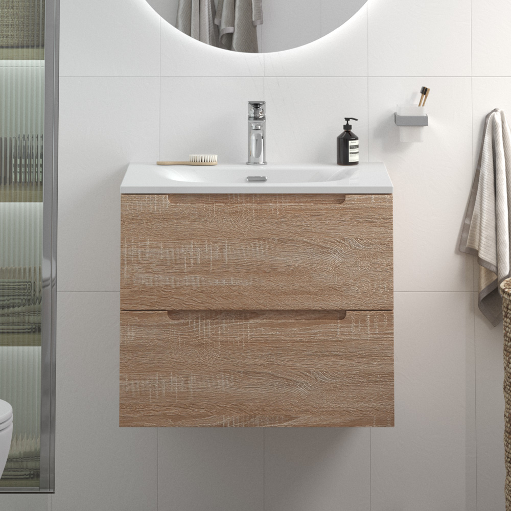 

Тумба с раковиной BelBagno Etna 70 rovere bianco, раковина BB-8099-70