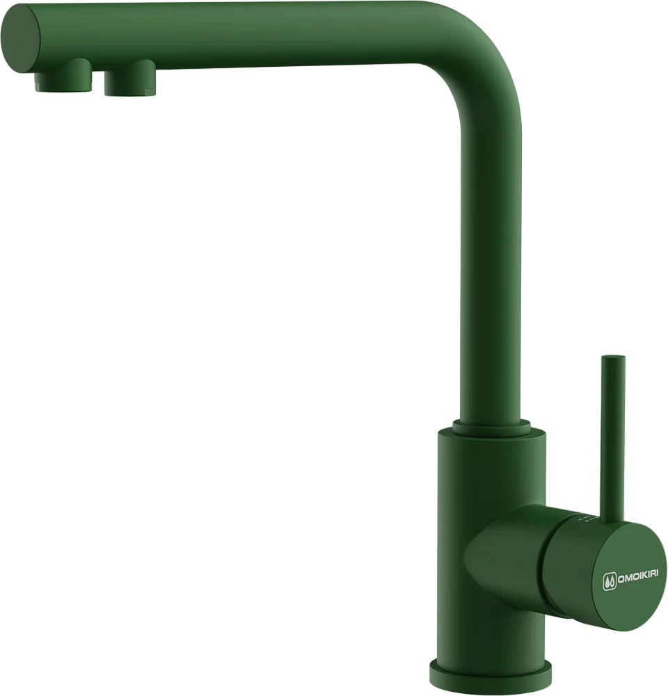 

Смеситель для кухни Omoikiri Nakagawa 2 Plus с подключением к фильтру зеленый матовый, royal green