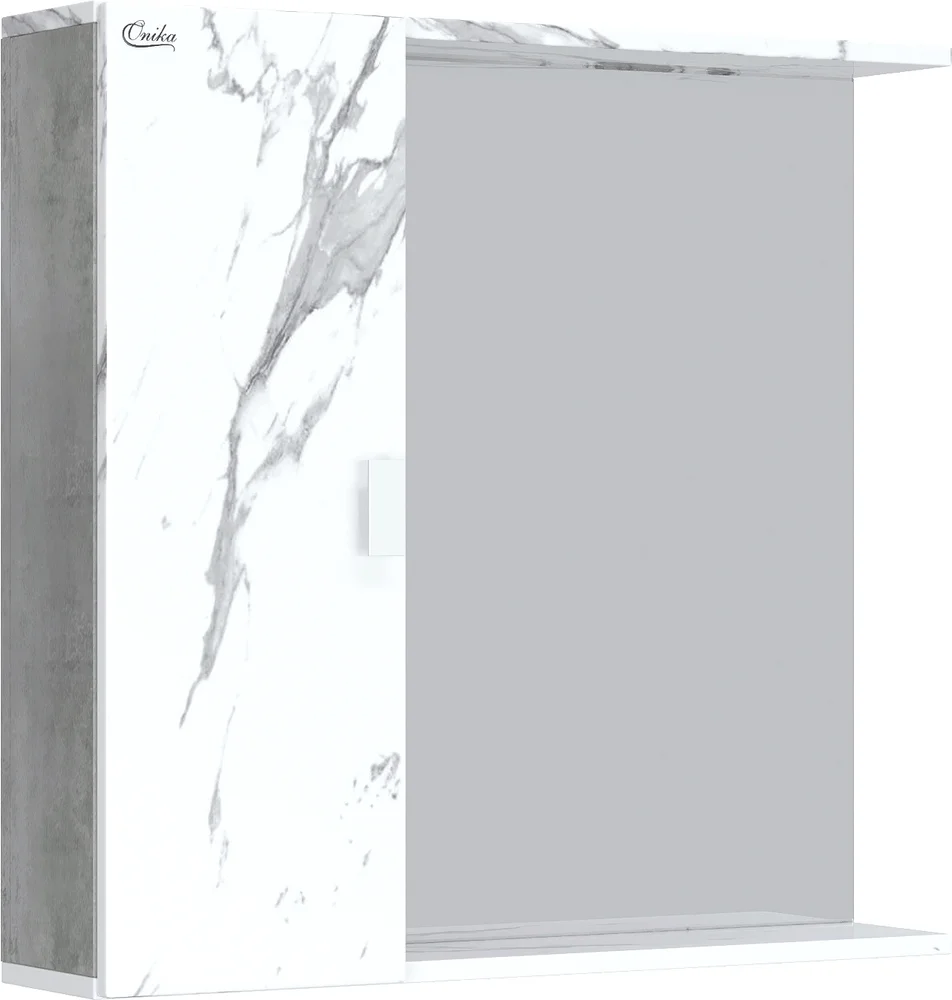 Зеркало-шкаф Onika Марбл 75 мрамор/камень бетонный (207524)