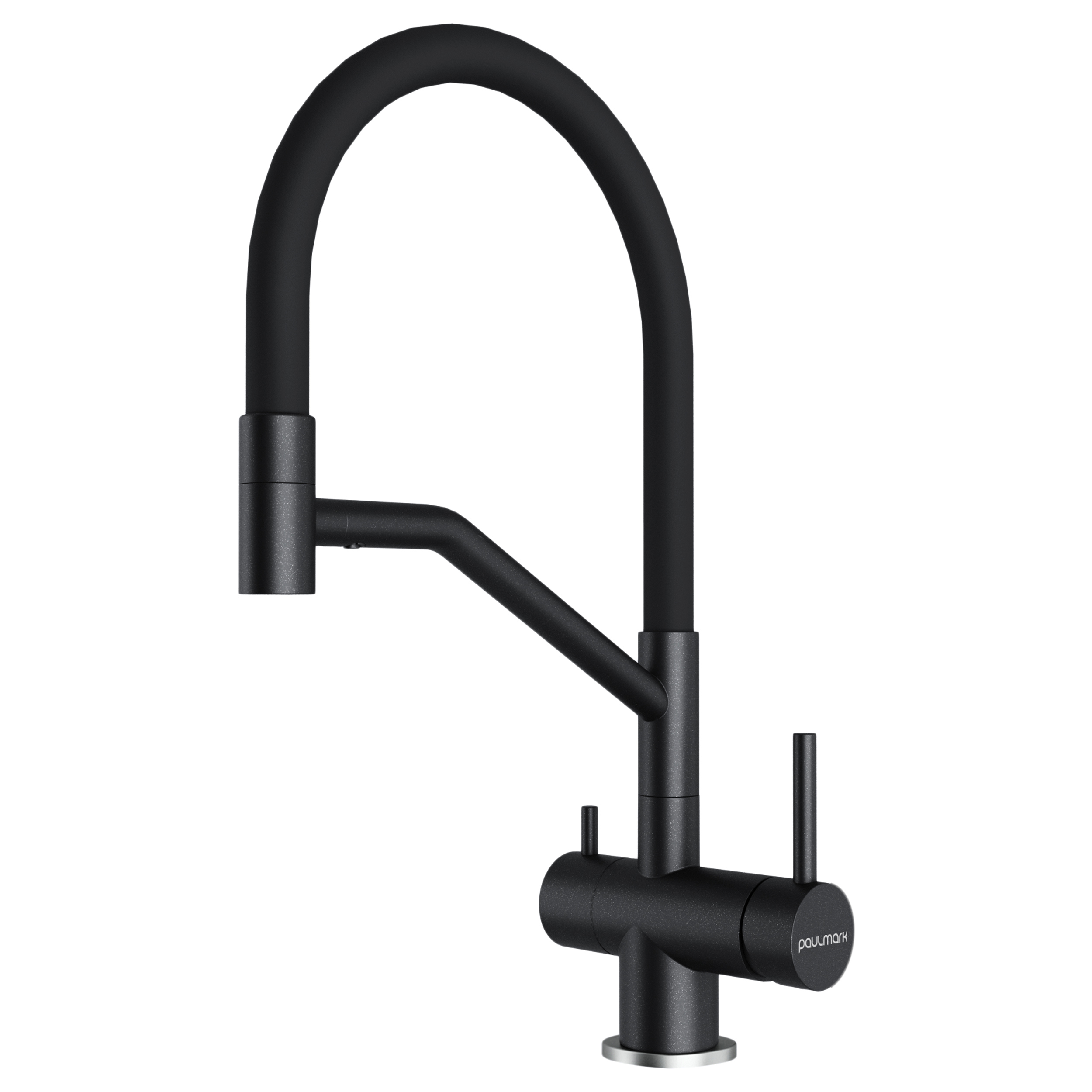 

Смеситель для кухни Paulmark Rubert Ru213175-BLM с гибким изливом, черный