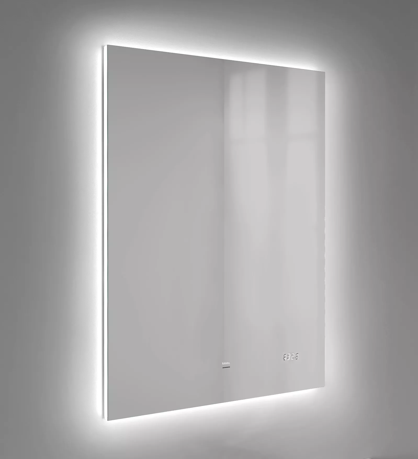 Зеркало Raval Kvadro 60 с подсветкой с часами 14800₽