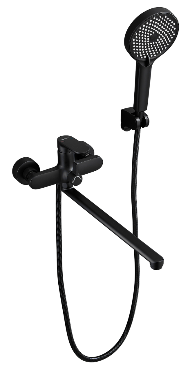Смеситель с длинным изливом для ванны BELZ B713 B22713-7 черный 8979₽