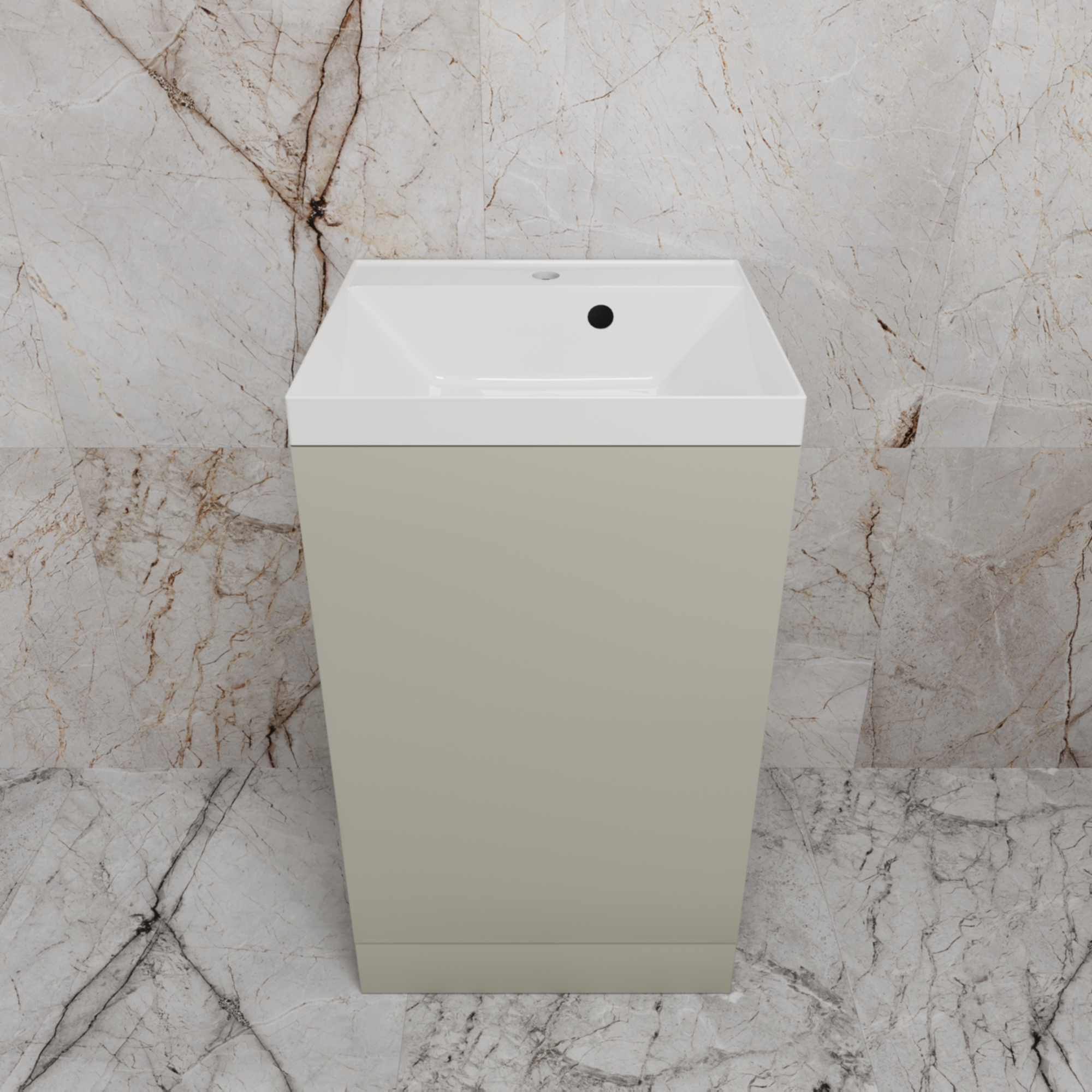 

Тумба с раковиной Style Line Моно 50 напольная, санд серая галька, раковина Asti 50 белая