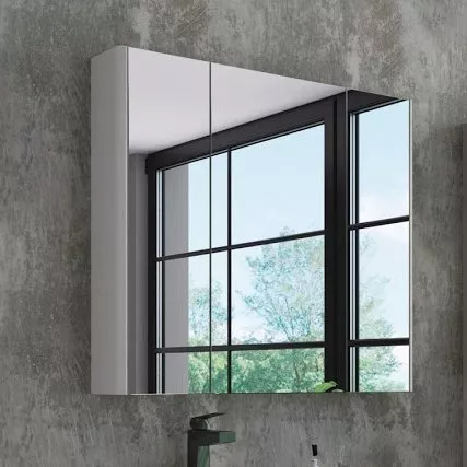 

Зеркало-шкаф Comforty Сорренто 90, светло-серое