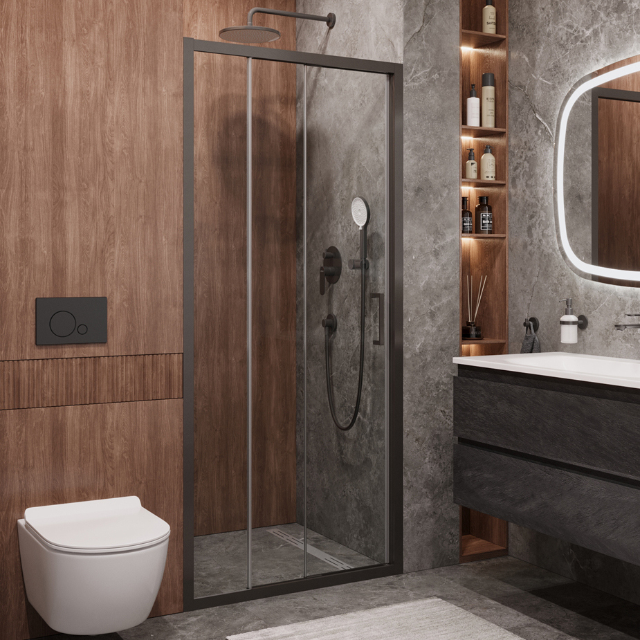 

Душевая дверь в нишу Cezares Molveno BF 3 100 C GM IV 100 см, профиль оружейная сталь, стекло прозрачное