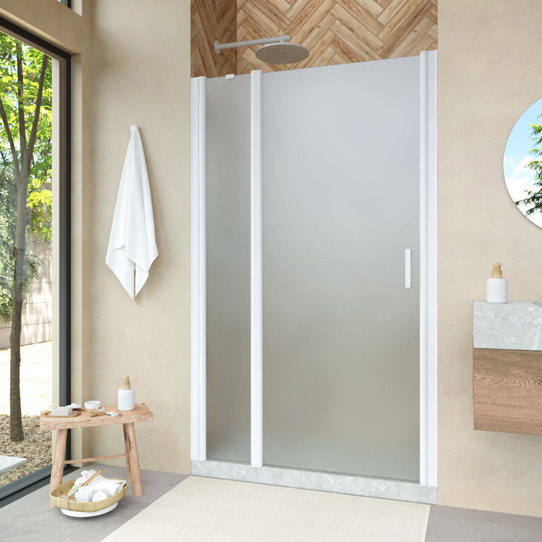 

Душевая дверь в нишу Vegas Glass EP-F-1 Novo 150 01 10 L профиль белый глянцевый, стекло сатин