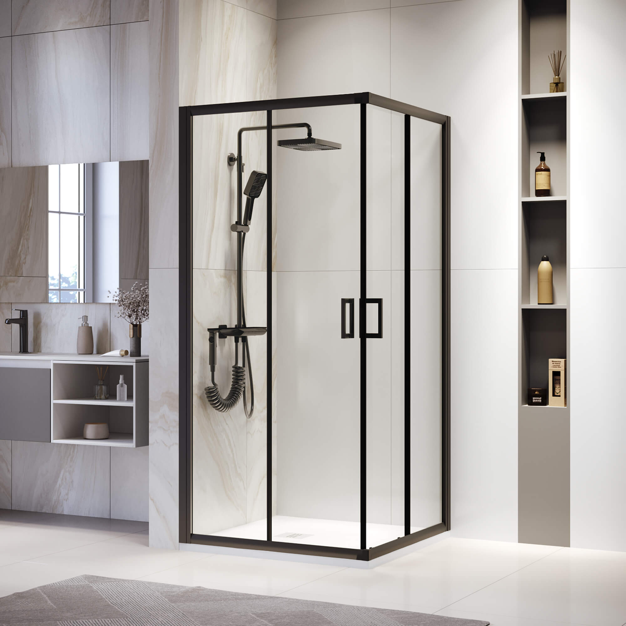 

Душевой уголок RGW Passage PA-39B 90х90 см, профиль черный, стекло прозрачное