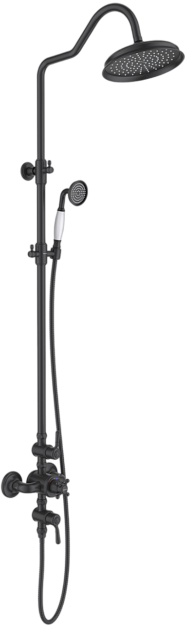 

Душевая стойка AQUATEK Классик AQ2563MB с термостатом, матовая черная