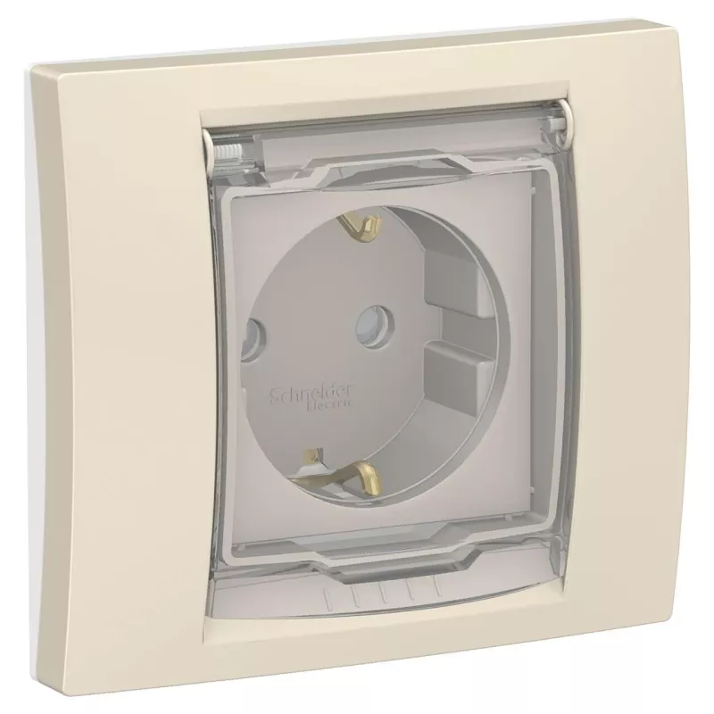 

Розетка Schneider Electric Unica New с/з со шторками NU003744