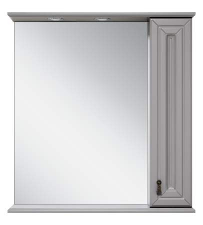 Зеркало-шкаф Misty Лувр 75 правое серое матовое П-Лвр03075-1504П - фото 1