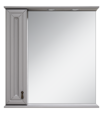 Зеркало-шкаф Misty Лувр 85 левое серое матовое П-Лвр03085-1504Л - фото 1