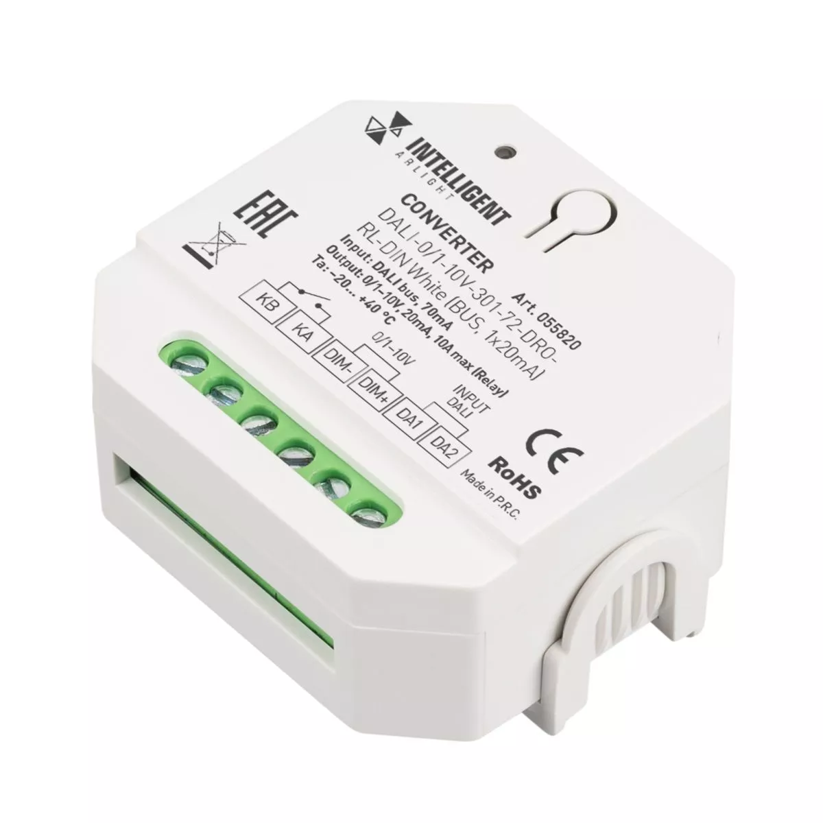 

Конвертер сигнала Arlight DALI-0/1-10V-301-72-DRO-RL-DIN White (BUS, 1x20mA) (IARL, IP20 Пластик) 055820