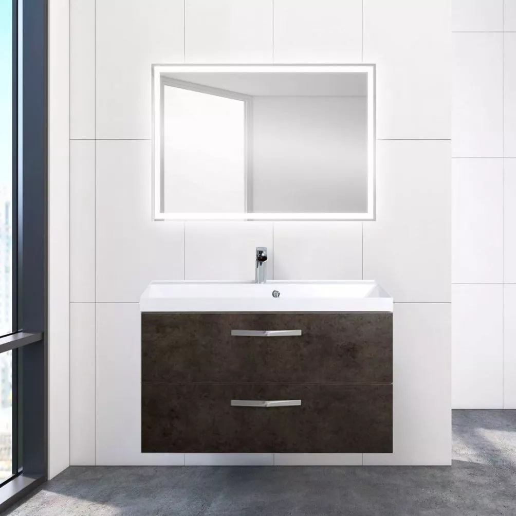 

Мебель для ванной BelBagno Aurora 90 cemento scuro, Коричневый