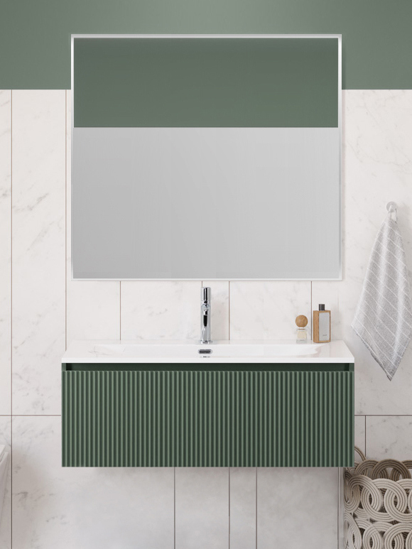 

Мебель для ванной комнаты BelBagno Uno 100 подвесная, 1 ящик, матовая еловая