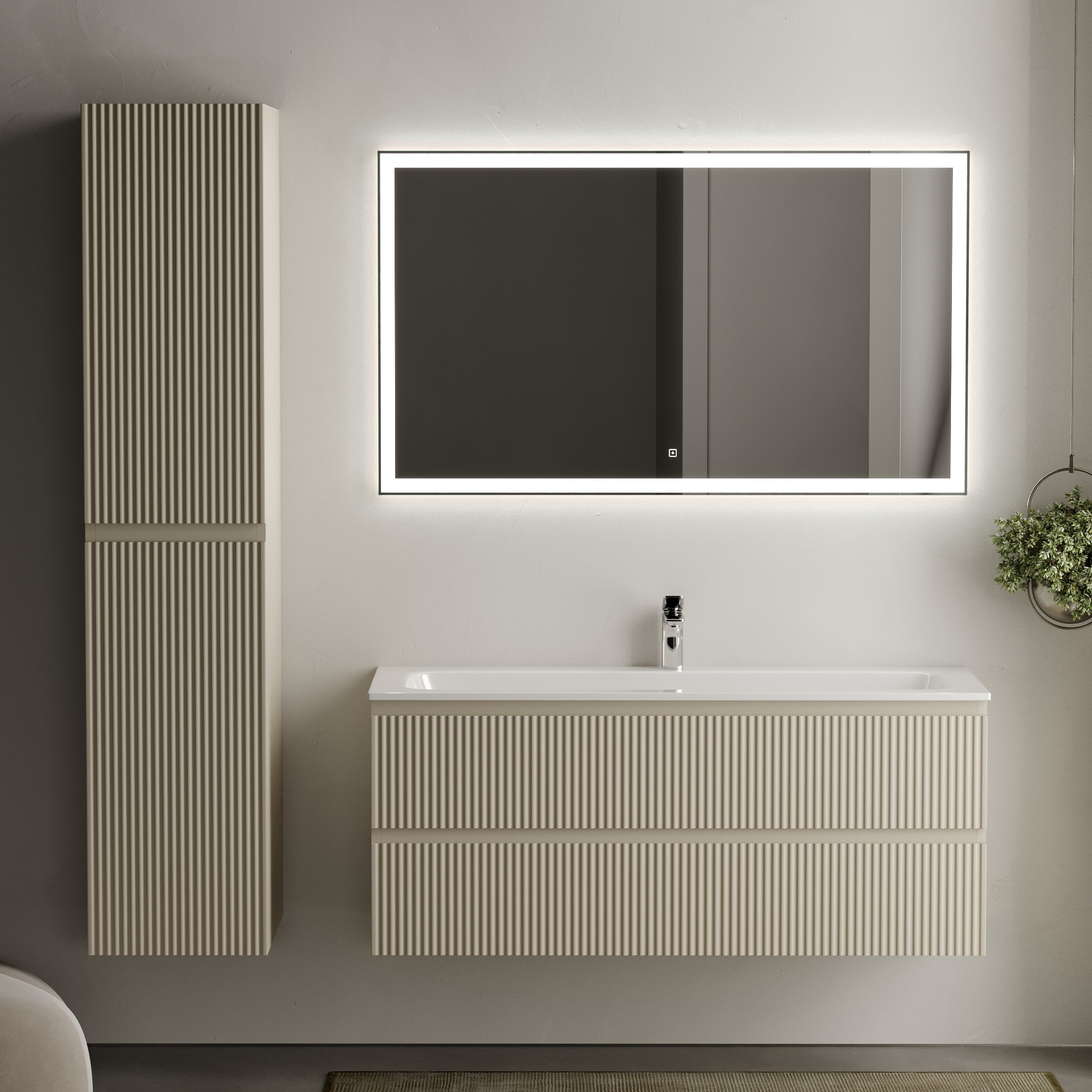 

Мебель для ванной комнаты Sancos Snob R 120 см, beige soft, раковина CN7017