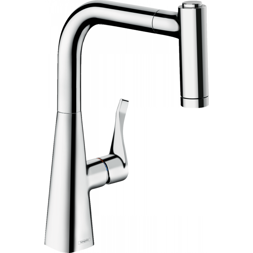 

Кухонный смеситель Hansgrohe Metris M71 однорычажный, 220, с вытяжным душем, 2jet, хром 73800000