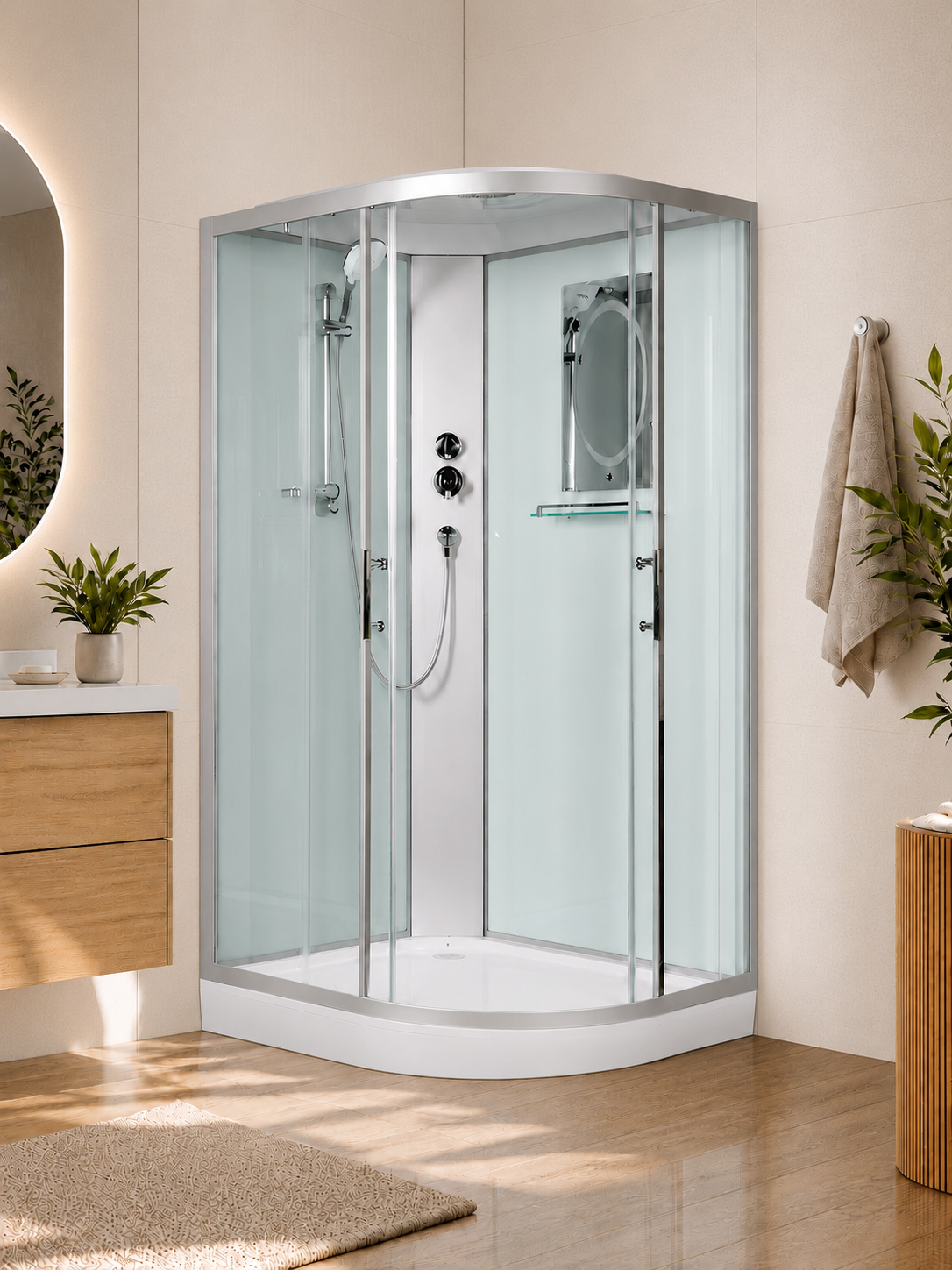 Душевая кабина WeltWasser WW500 Werra 1202 120x90 L 10000003235 профиль хром, стекло прозрачное
