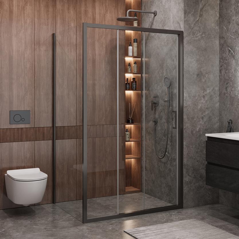 

Душевой уголок Cezares Molveno AHF 31 120+90 C GM IV 120х90 см, профиль оружейная сталь, стекло прозрачное